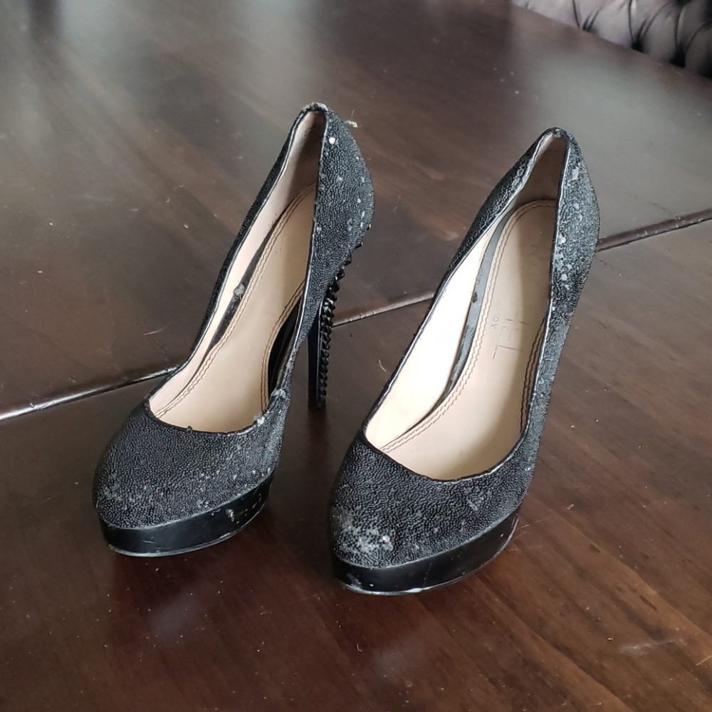 Rachel Roy beaded spiked platform heel